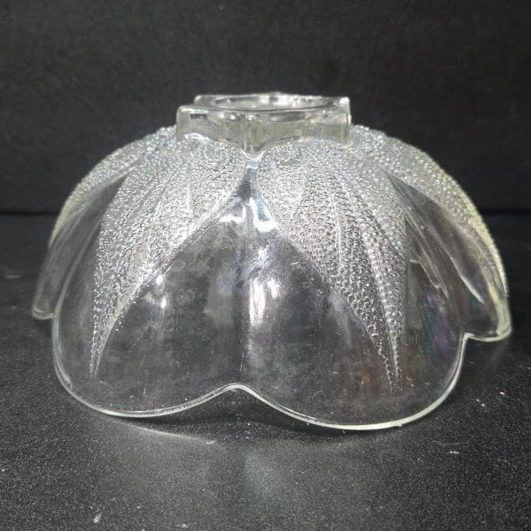 Indiana Glass Clear Trinket Dish, Vintage Leaf Design Candy Bowl, Centerpiece - Thumbnail 7