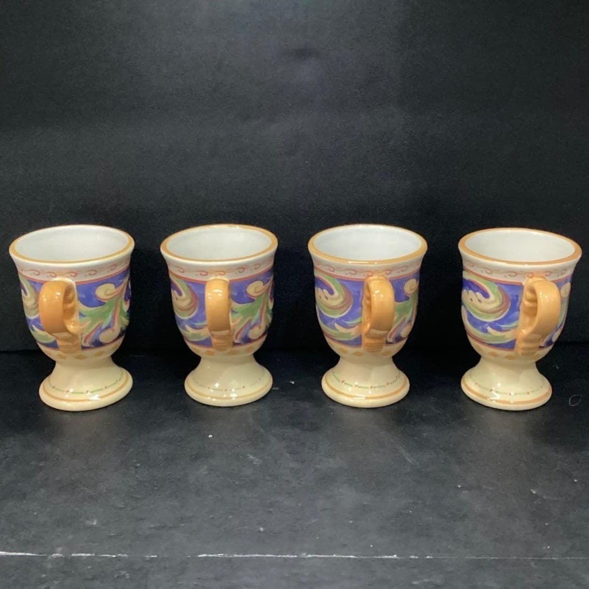 Pfaltzgraff Villa Della Luna Pedestal Mugs, Set of 4, Stoneware Cups, Drinkware - Thumbnail 5