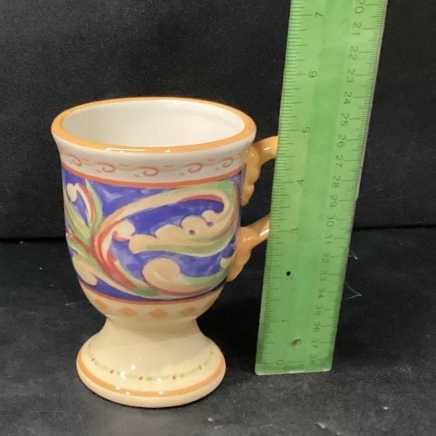 Pfaltzgraff Villa Della Luna Pedestal Mugs, Set of 4, Stoneware Cups, Drinkware - Thumbnail 9