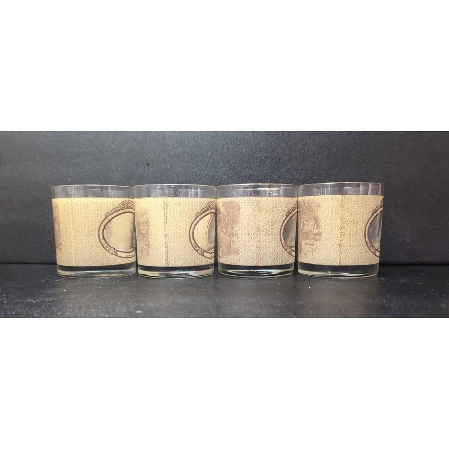 Currier & Ives Homestead Seasons Rock Glasses, Set of 4, Tumblers, Home Barware - Thumbnail 10