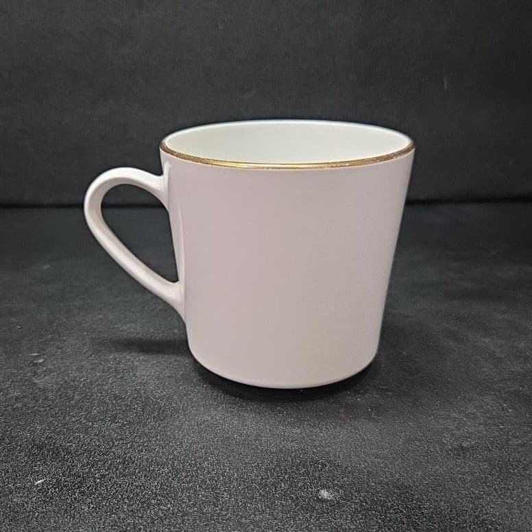 Centura Corning Coffee Mug, White Cup with Gold Rim, Vtg Drinkware, Kitchenware - Thumbnail 4