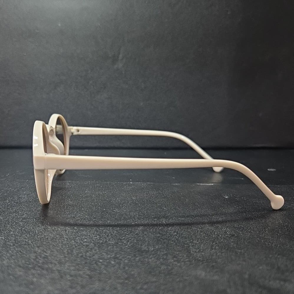 Kids Round Retro Sunglasses, Matte Cream, Vintage Style, UV Protection - Thumbnail 4