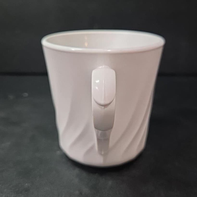 Corelle Enhancements White Swirl Coffee Mug, Vintage Corning USA Cup, Drinkware - Thumbnail 3