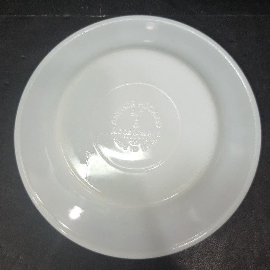 Anchor Hocking Milk Glass Salad Plates #947, Set of 2 Copper Filigree Dinnerware - Thumbnail 4