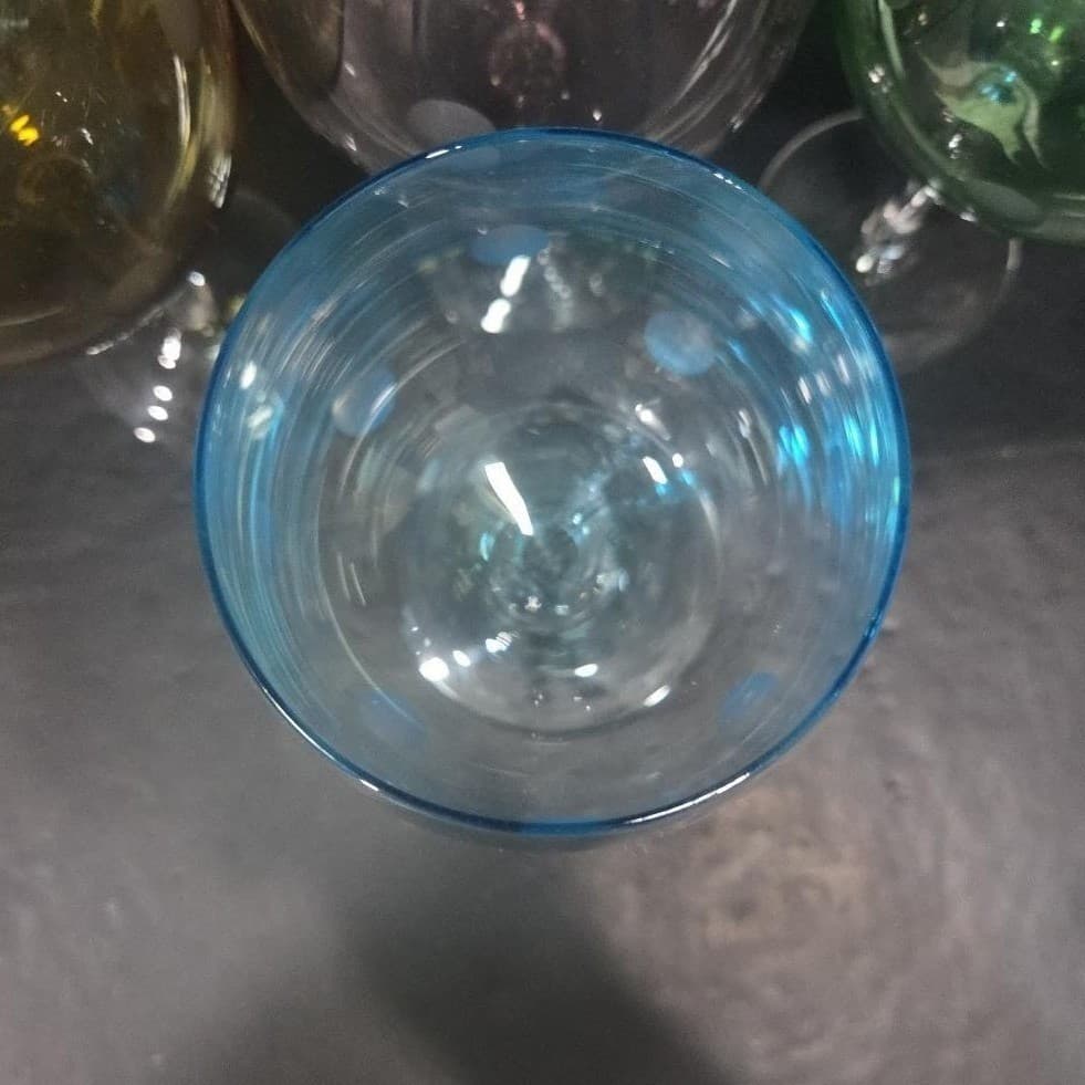 Artland Polka Dot Balloon Wine Glasses Set of 4, Multicolored Stemware Drinkware - Thumbnail 7