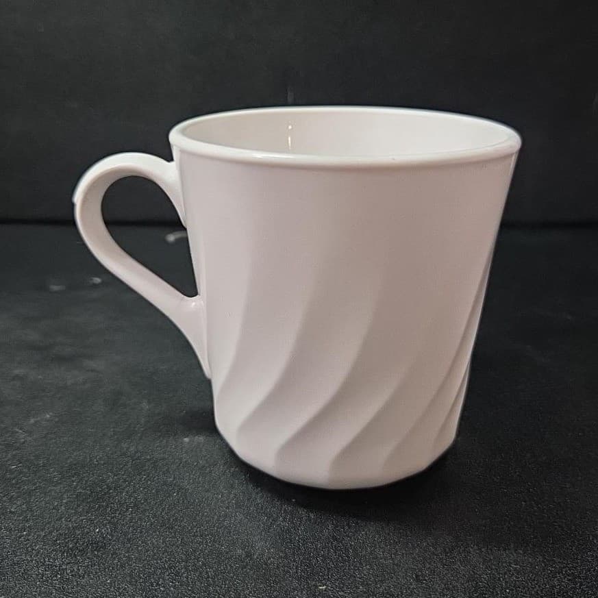 Corelle Enhancements White Swirl Coffee Mug, Vintage Corning USA Cup, Drinkware - Thumbnail 4