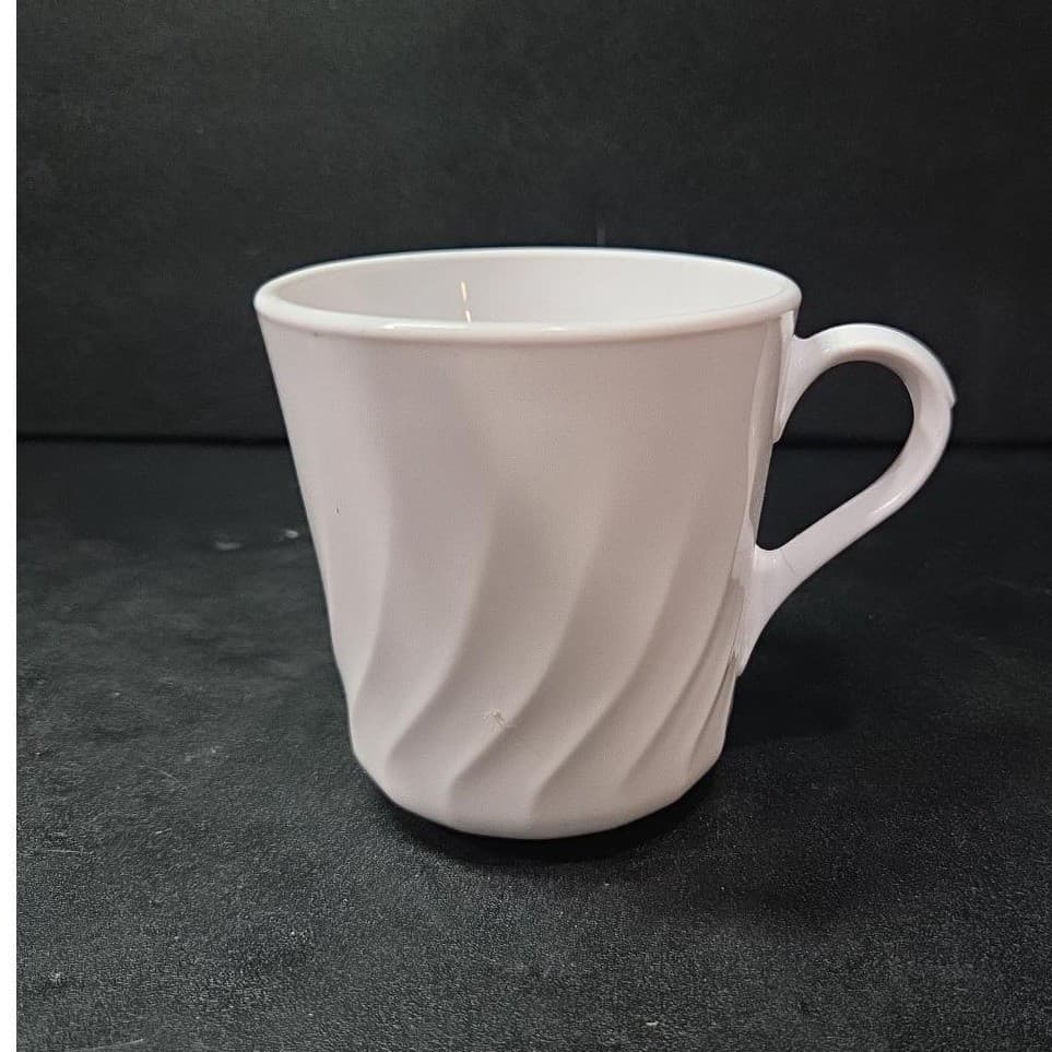 Corelle Enhancements White Swirl Coffee Mug, Vintage Corning USA Cup, Drinkware - Thumbnail 2