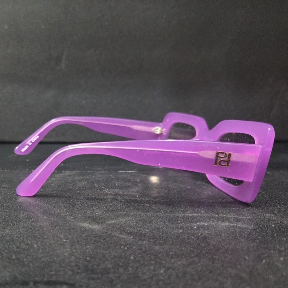 Princess Polly Kids Purple Rectangular Sunglasses, Chunky Translucent, Y2K Retro - Thumbnail 6