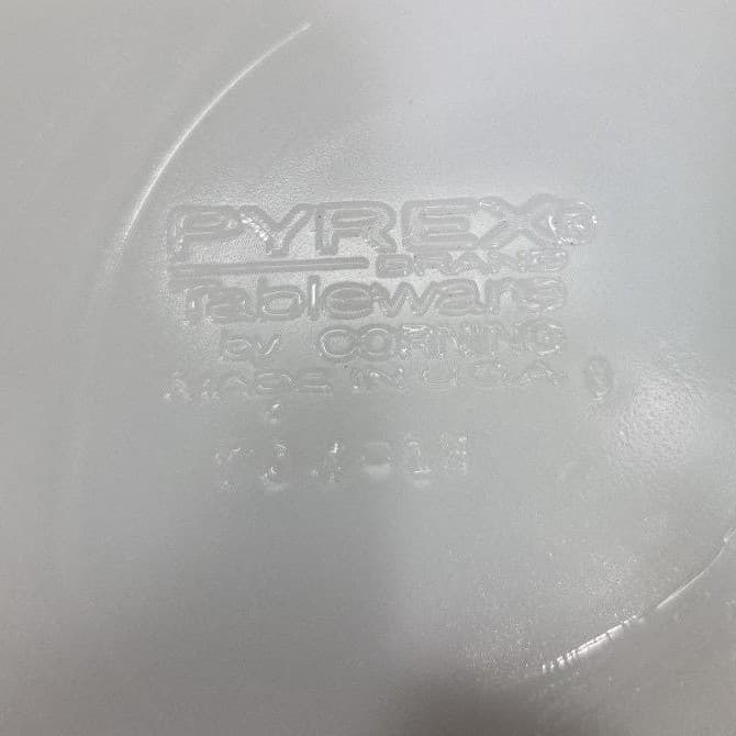 Pyrex Milk Glass Salad Plates, Set of 4, Vtg Copper Filigree Design, Dinnerware - Thumbnail 5