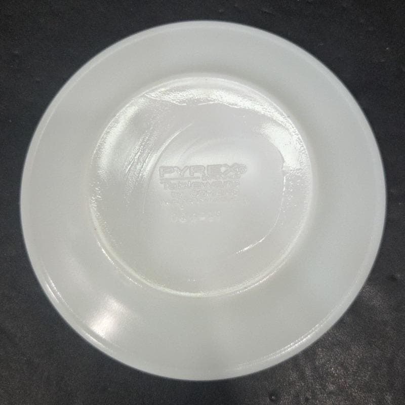 Pyrex Milk Glass Salad Plates, Set of 4, Vtg Copper Filigree Design, Dinnerware - Thumbnail 4