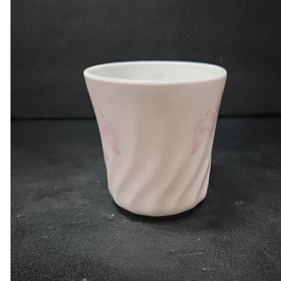 Corelle Pink Trio Coffee Cup, Swirled Poppy Mug, Corning Leaves Flower Pattern - Thumbnail 3