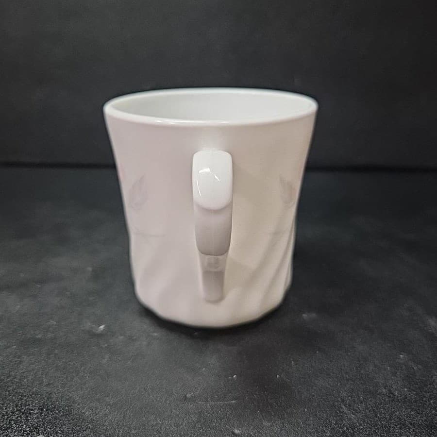 Corelle Pink Trio Coffee Cup, Swirled Poppy Mug, Corning Leaves Flower Pattern - Thumbnail 5