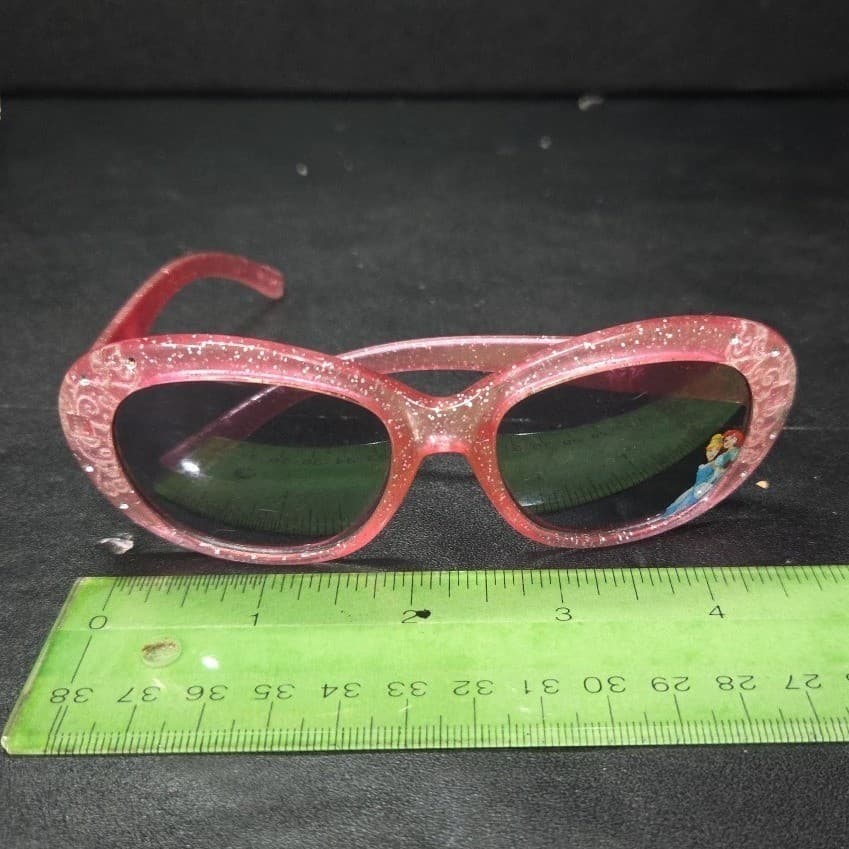 Disney Princess Kids Pink Glitter Sunglasses, Ariel Cinderella Belle Rapunzel - Thumbnail 2