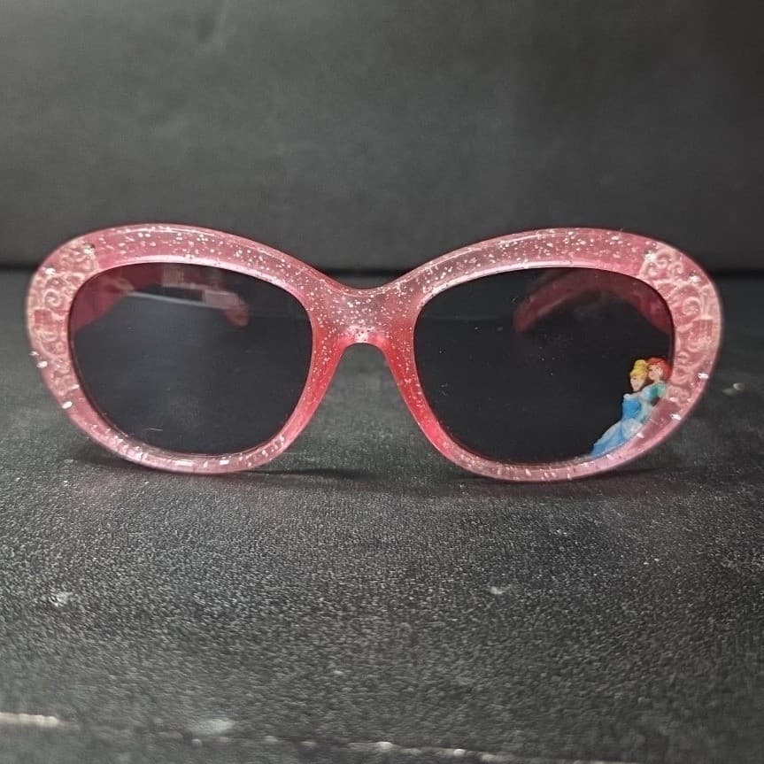 Disney Princess Kids Pink Glitter Sunglasses, Ariel Cinderella Belle Rapunzel - Thumbnail 3