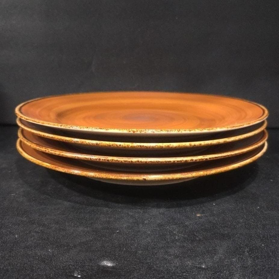 Thomson Pottery Caramel Swirl Dinner Plates, Set of 4 Vintage Ceramic Dinnerware - Thumbnail 8