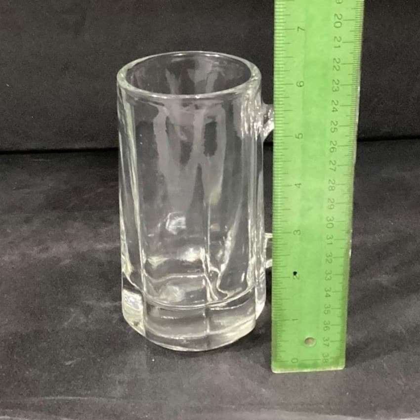 Libbey Beer Mugs, Set of 3, Heavy Glass Tankards, Paneled Sides & Thumb Handles - Thumbnail 7