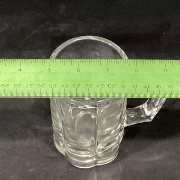 Libbey Beer Mugs, Set of 3, Heavy Glass Tankards, Paneled Sides & Thumb Handles - Thumbnail 8