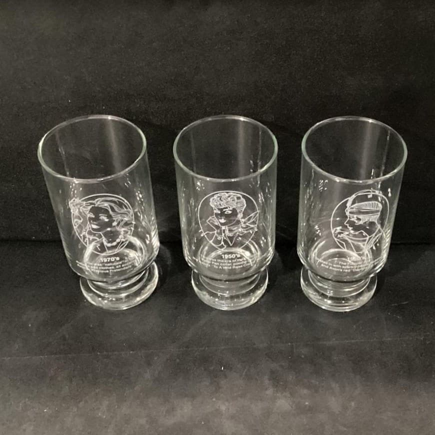 Avon Advertising Tumblers, Set of 3 Vintage Gibson Girl & Flapper Fashion Design - Thumbnail 9