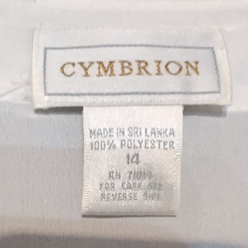 Cymbrion White Pleated Front Short Sleeve Blouse, Women's Sz 14, Shoulder Button - Thumbnail 5