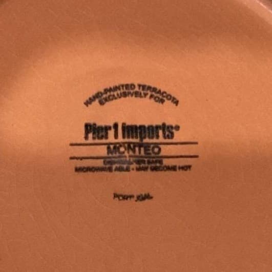 Pier 1 Imports Monteo Salad Plates, Set of 4, Vintage Hand Painted Terracotta - Thumbnail 5