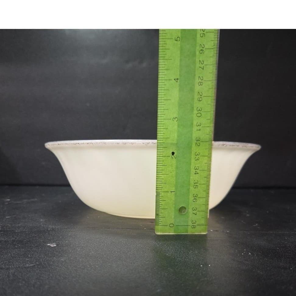 Anchor Hocking Fire King Golden Anniversary Bowl, White Swirl Serving Dish - Thumbnail 7