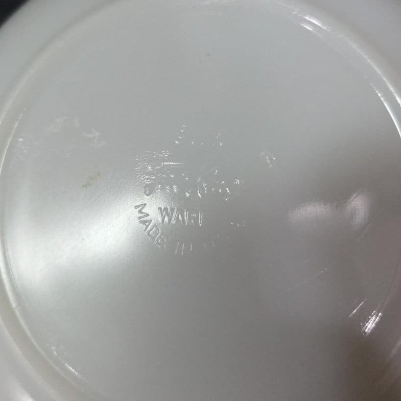 Anchor Hocking Fire King Golden Anniversary Bowl, White Swirl Serving Dish - Thumbnail 5