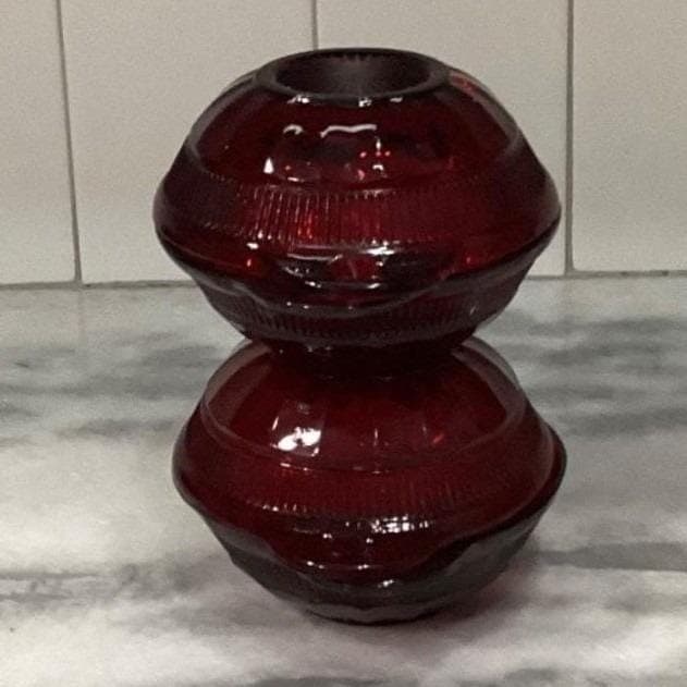 Anchor Hocking Royal Ruby Coronation Berry Bowls, Set of 4 Vintage Ribbed Design - Thumbnail 9