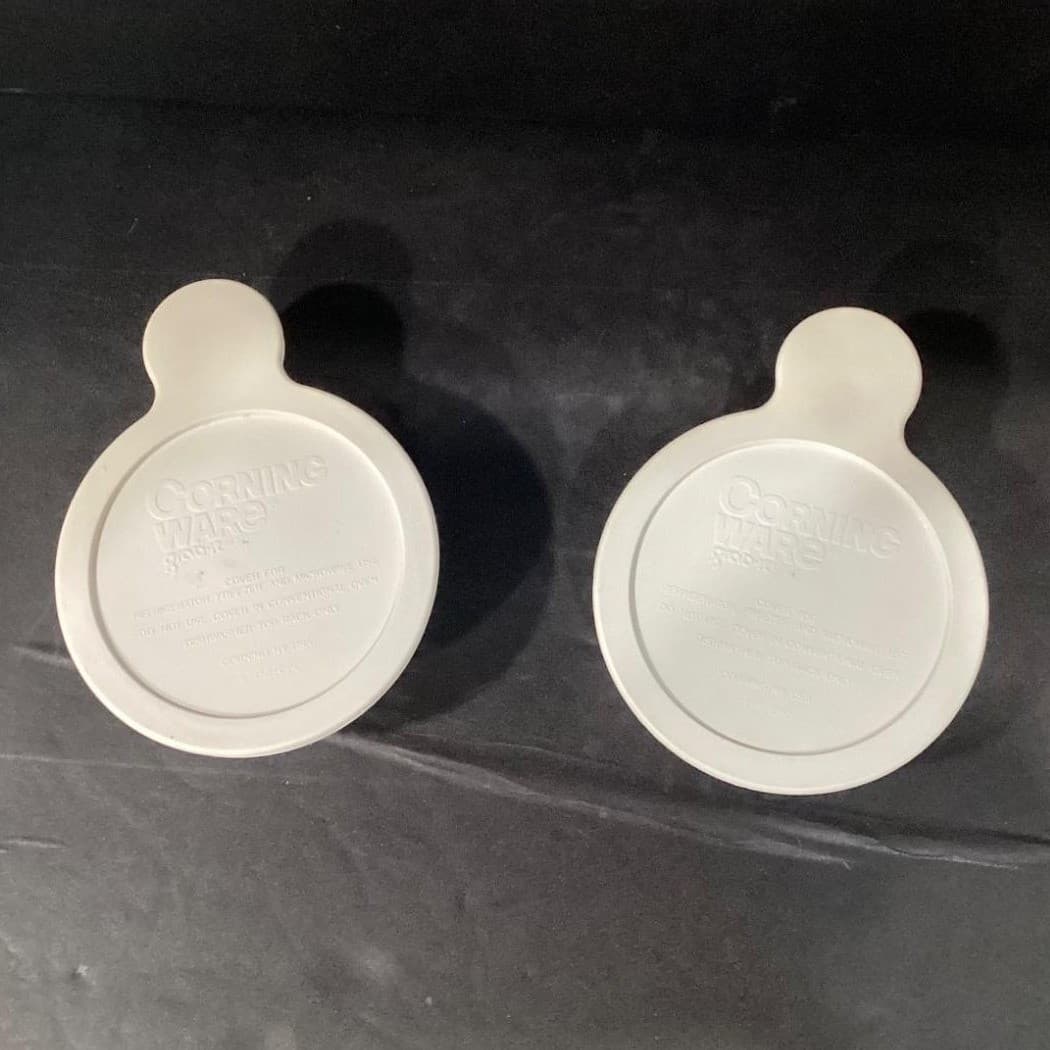 CorningWare French White Ramekins F-16-B, Set of 2, Lidded Stoneware Kitchenware - Thumbnail 3