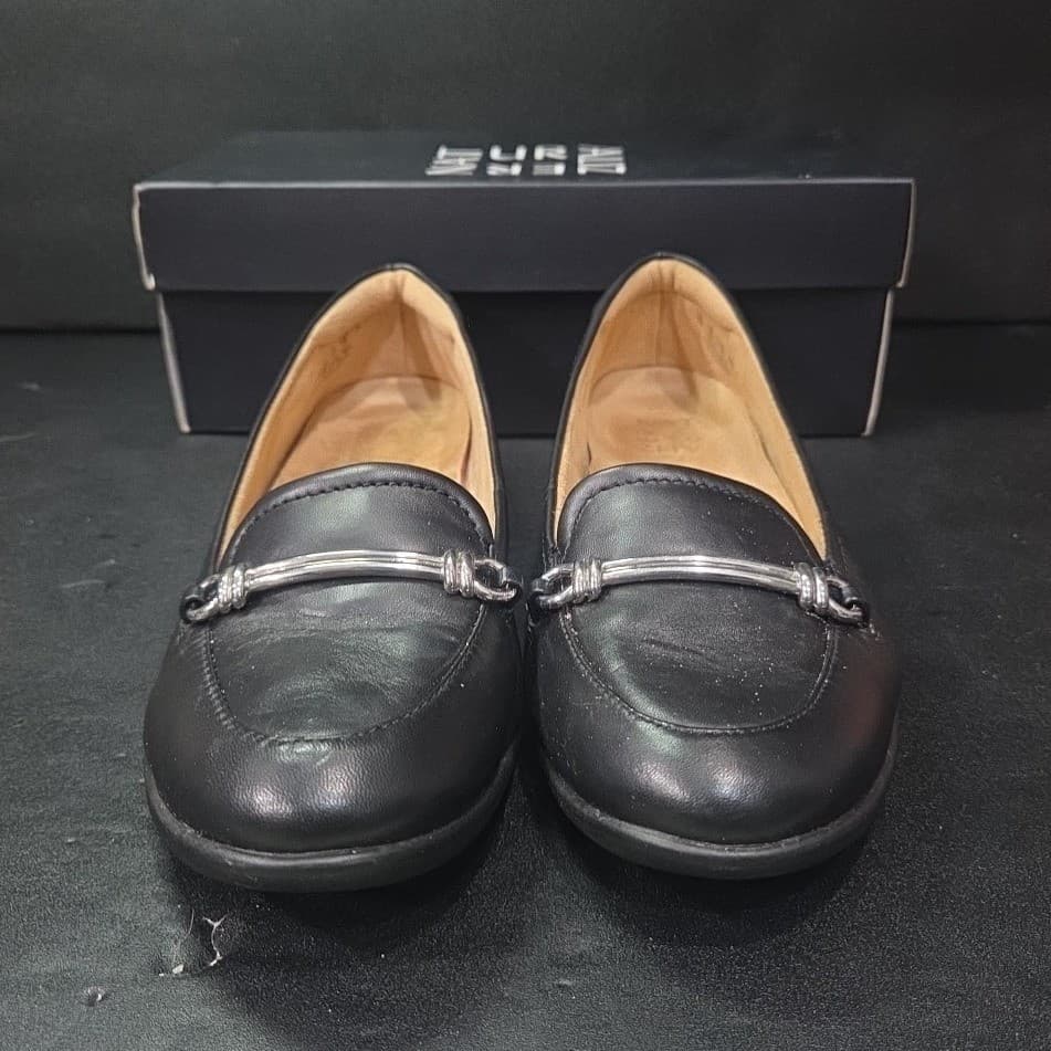 Naturalizer Florence Black Leather Horsebit Loafers, Women's 8M, G8662L1001 - Thumbnail 3