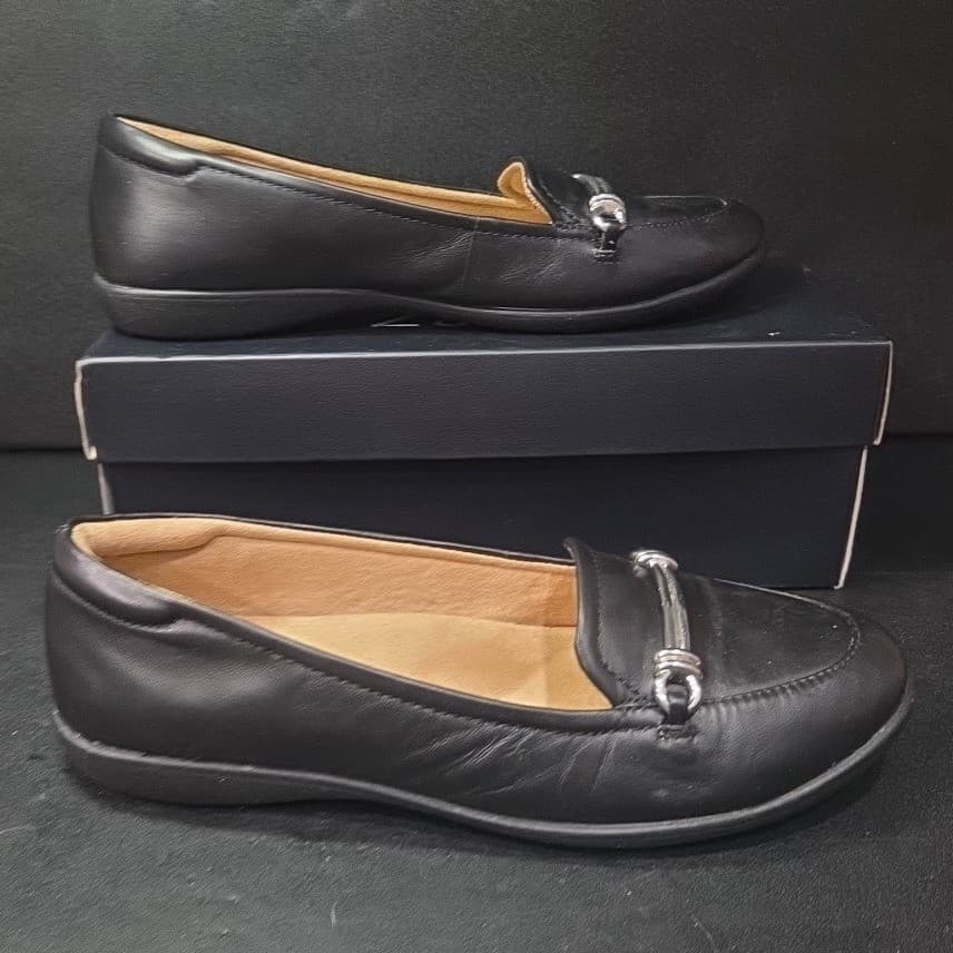 Naturalizer Florence Black Leather Horsebit Loafers, Women's 8M, G8662L1001 - Thumbnail 4