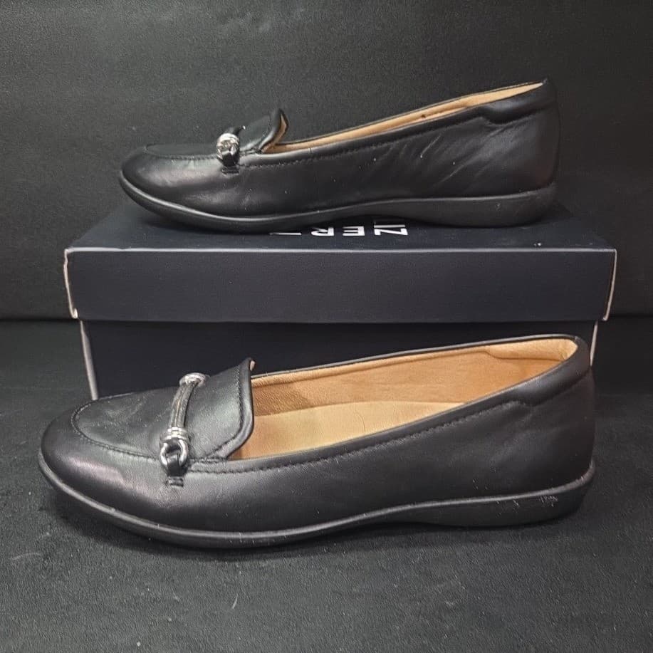 Naturalizer Florence Black Leather Horsebit Loafers, Women's 8M, G8662L1001 - Thumbnail 2