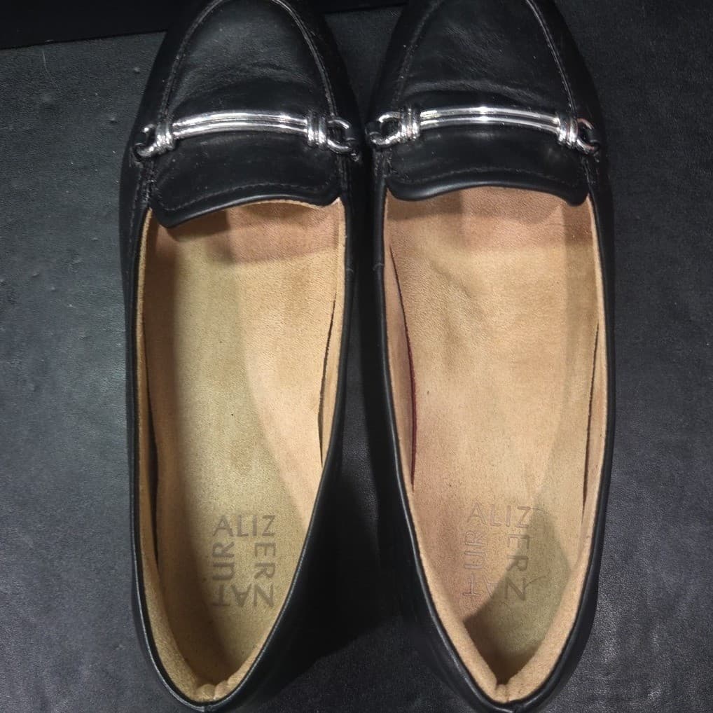 Naturalizer Florence Black Leather Horsebit Loafers, Women's 8M, G8662L1001 - Thumbnail 6
