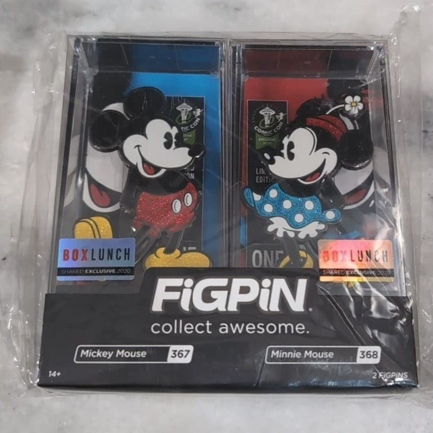 Disney FiGPiN Mickey Minnie Mouse ECCC 2020 BoxLunch Exclusive 2-Pack #367 & 368 - Thumbnail 2