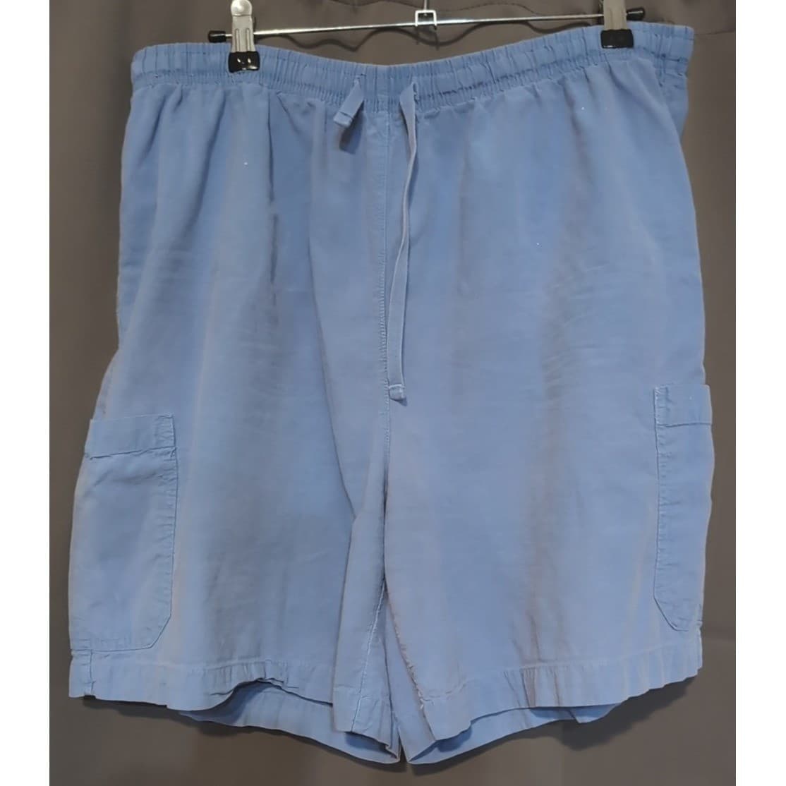 Sunday Cottons Blue Cargo Shorts, Elastic Waist Drawstring, Women's Large - Thumbnail 3