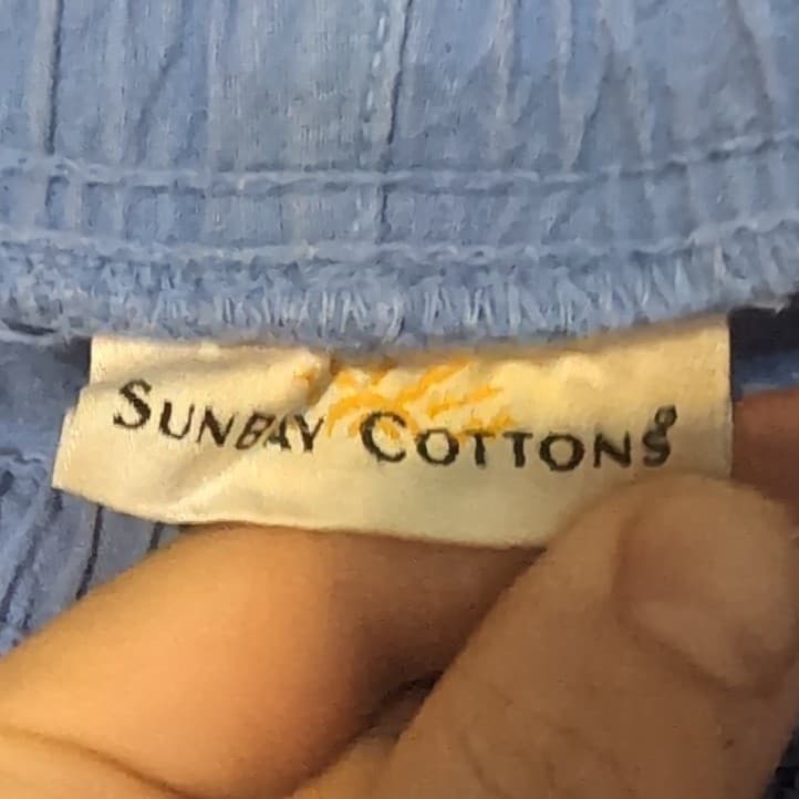 Sunday Cottons Blue Cargo Shorts, Elastic Waist Drawstring, Women's Large - Thumbnail 6