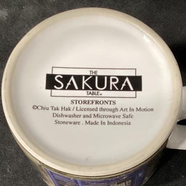 Lot of 4 Sakura Table Storefronts Coffee Mugs Emilie, Livres, Chez Jerome, Vins - Thumbnail 11
