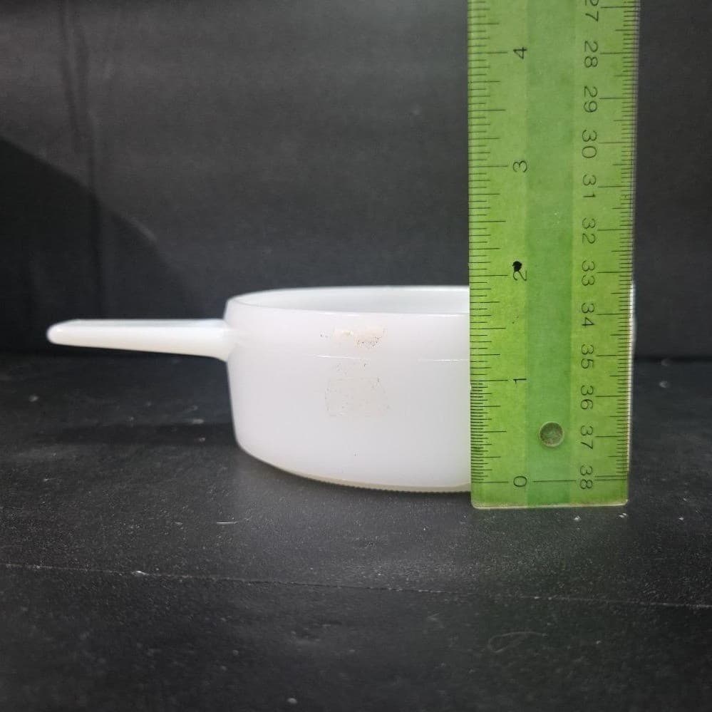 Glasbake Milk Glass Soup Bowls, Set of 2, Vintage Handled Ovenware, Replacements - Thumbnail 9