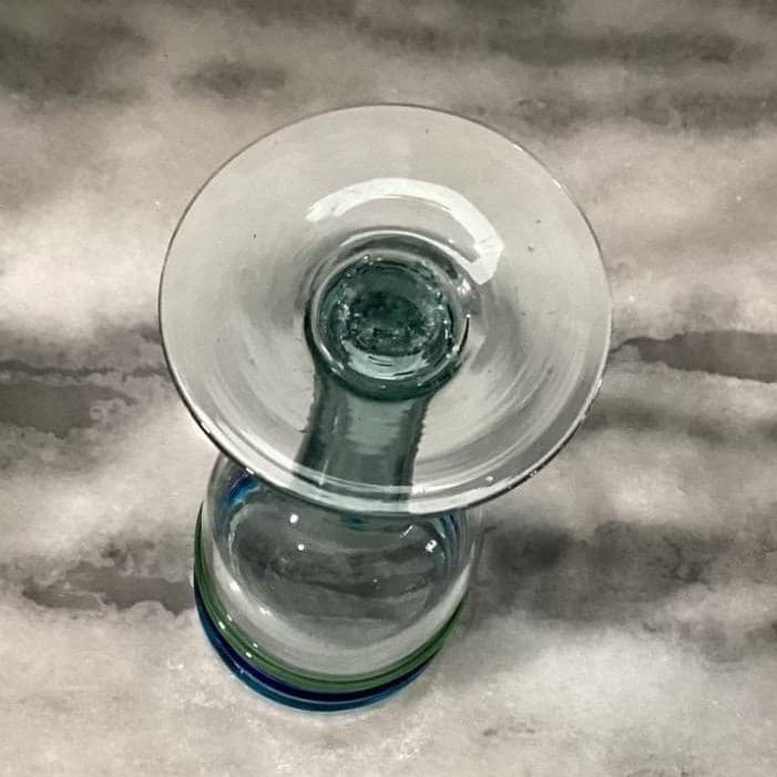 Pier 1 Imports Water Goblets, Set of 2, Vintage Hand Blown Multicolor Rings - Thumbnail 12
