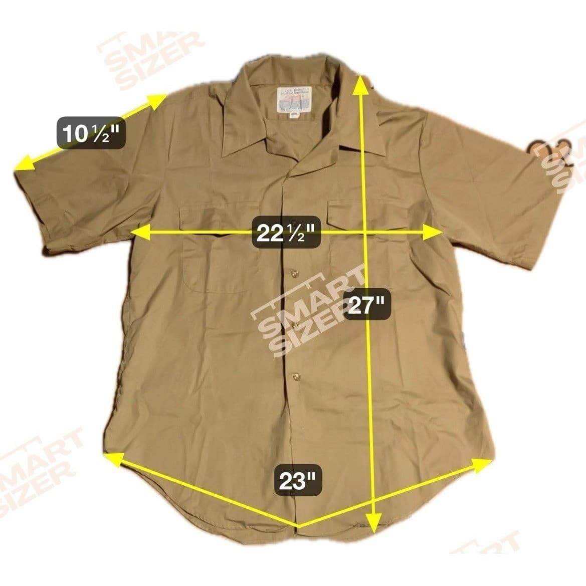 Creighton US Navy Official Uniform Shirt Khaki Tan Short Sleeve MIL-S-17613 16ML - Thumbnail 2