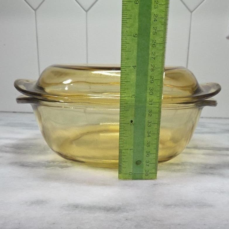 Dynaware Pyr-O-Rey Amber Yellow Casserole Dish, Vintage Mexican Lidded Bakeware - Thumbnail 10