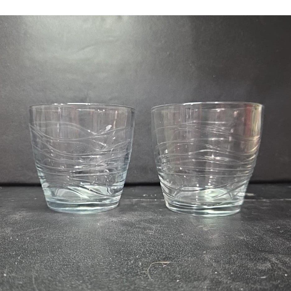 Libbey Orbita Old Fashioned Glasses, Set of 2, Replacement Wave Pattern Tumblers - Thumbnail 4