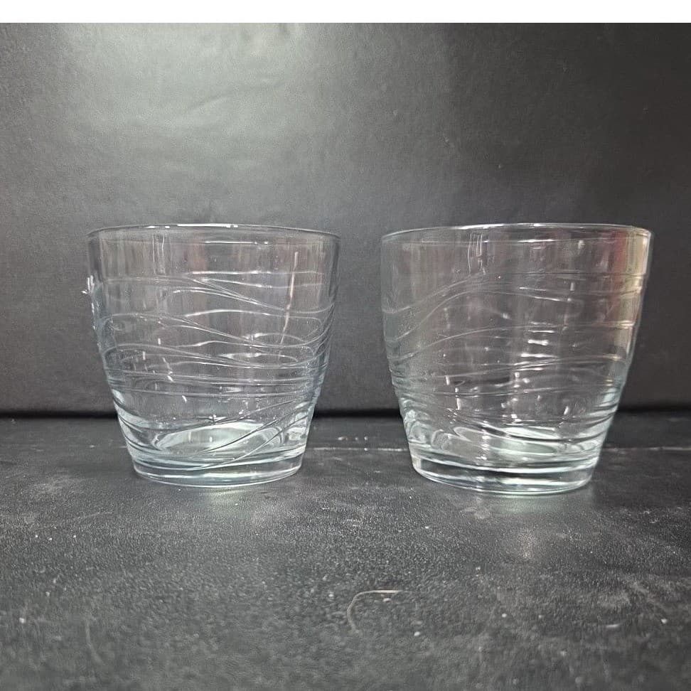 Libbey Orbita Old Fashioned Glasses, Set of 2, Replacement Wave Pattern Tumblers - Thumbnail 5