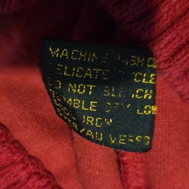 Liz Claiborne Vintage Red Velour V-Neck Cardigan, Women Large Sweater - Thumbnail 7