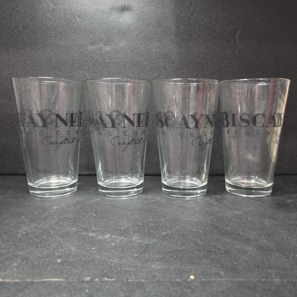 Biscayne Bay Brewing Company Craft Beer Glass, Set of 4 Vintage Miami Breweriana - Thumbnail 3