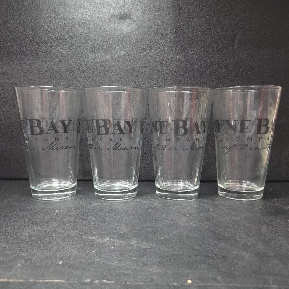 Biscayne Bay Brewing Company Craft Beer Glass, Set of 4 Vintage Miami Breweriana - Thumbnail 4
