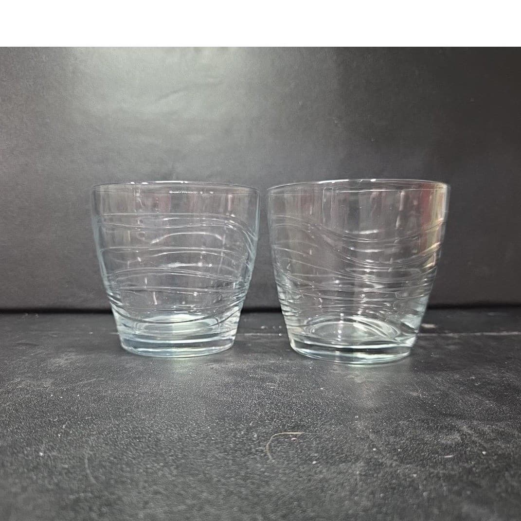 Libbey Orbita Old Fashioned Glasses, Set of 2, Replacement Wave Pattern Tumblers - Thumbnail 3