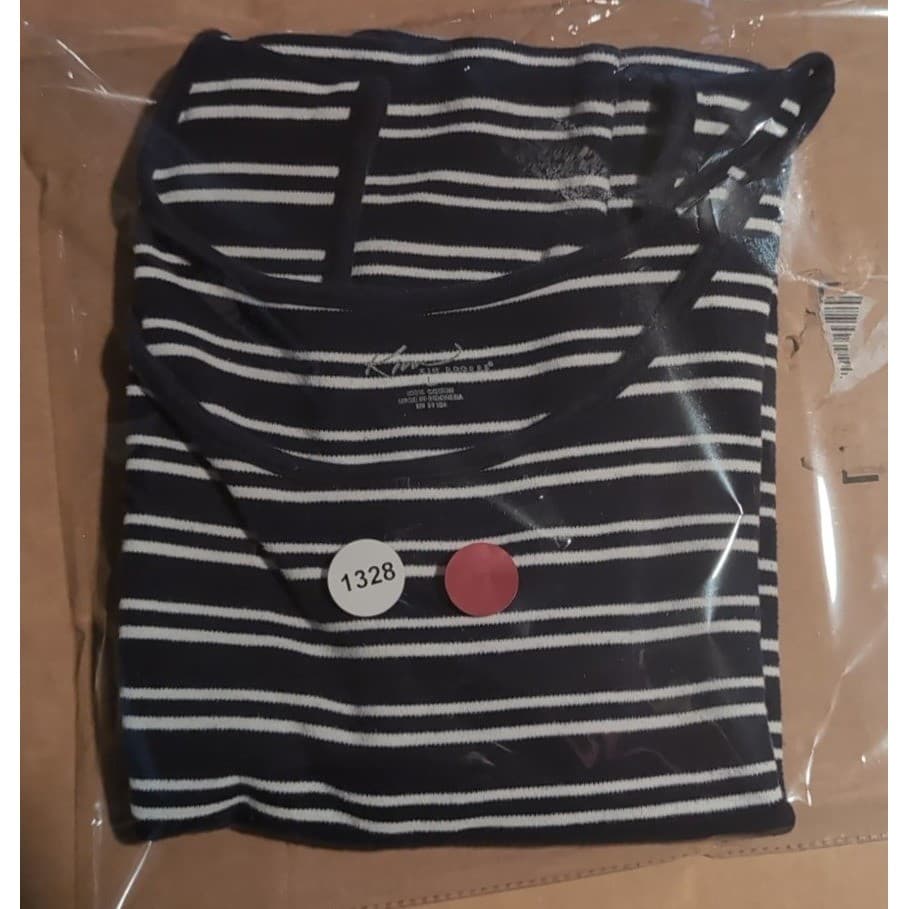 Kim Rogers Navy White Striped Cotton Tank Top, Scoop Neck Women's Large - Thumbnail 7