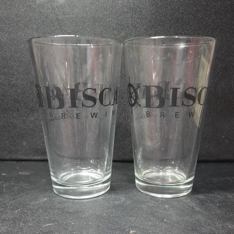 Biscayne Bay Brewing Company Craft Beer Glasses, Set of 2, Vtg Miami Breweriana - Thumbnail 2