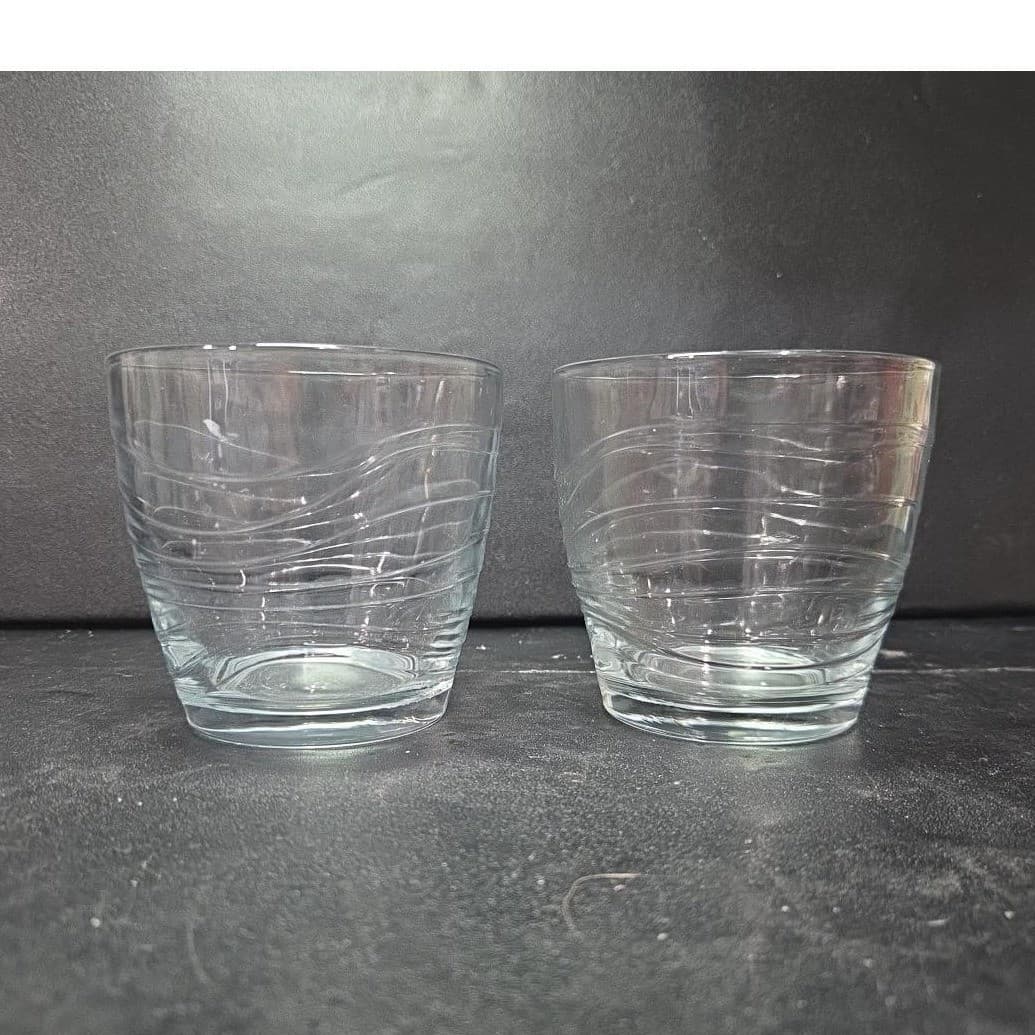 Libbey Orbita Old Fashioned Glasses, Set of 2, Replacement Wave Pattern Tumblers - Thumbnail 2
