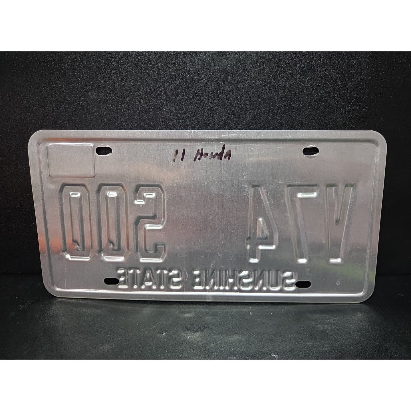 Florida Sunshine State License Plate V74 SQO, Orange Graphic, 2003 Sticker - Thumbnail 2